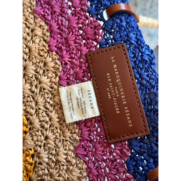 SEZANE Félicie Multicoloured Raffia Basket - Picture 9 of 10